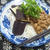 素麺で、汁なし坦々麺　茄子のせ