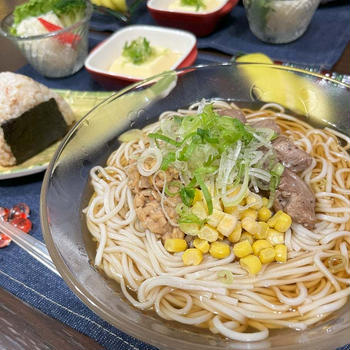 【おうちごはん】今年最後の冷麺【五目冷麦　de　夕食】と。【おつまみ】と。【息子弁当】