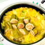 カニカマ入りピーマンの肉詰めと白菜の中華風スープ♡