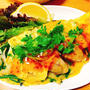 楽する夕食1週間献立､4日目｡牡蠣のバインセオ風、簡単アジアン料理。