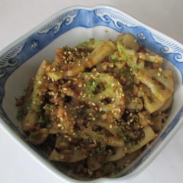 蓮根とマグロのたたきの炒め物★★★