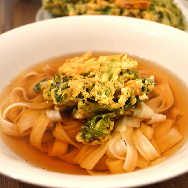 葉野菜のかき揚げ天ぷらうどん〜アトピーケアレシピ〜