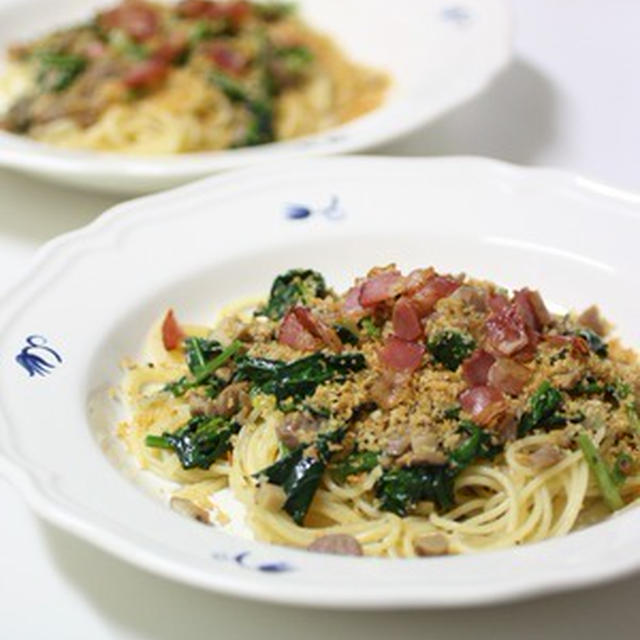 ほうれん草ときのこのパスタ
