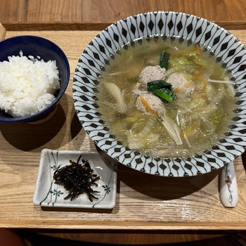 【献立】鶏団子スープ、昆布の佃煮