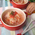 暑い日は冷たいスープで☆大分県産トマトと玉ねぎの野菜たっぷり冷たい春雨スープ