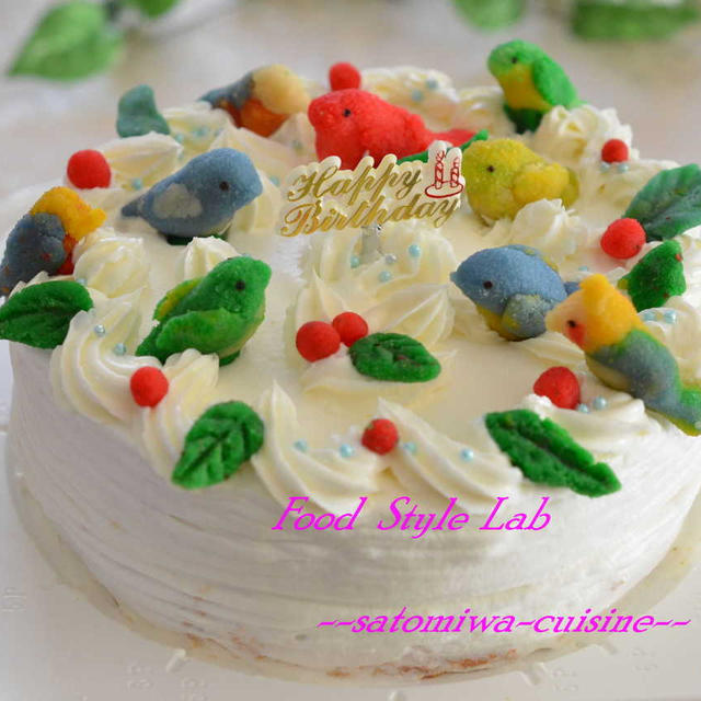 鳥大好きな息子のお誕生日に作ったバースデーケーキ♪