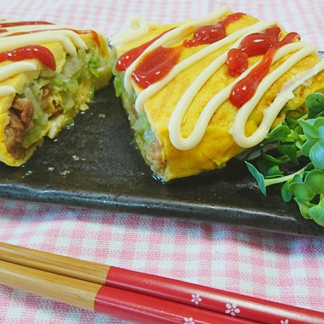 くらしのアンテナで掲載【焼き鳥缶とキャベツのたまご焼き】