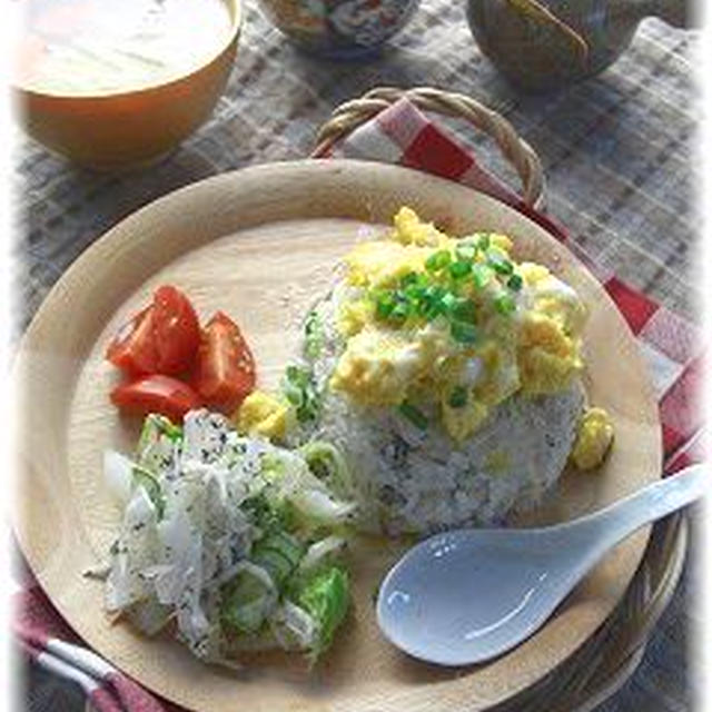 もちもちチャーハン。　と献立。
