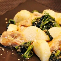 追いがつおつゆで♪長芋と豚コマの簡単炒め