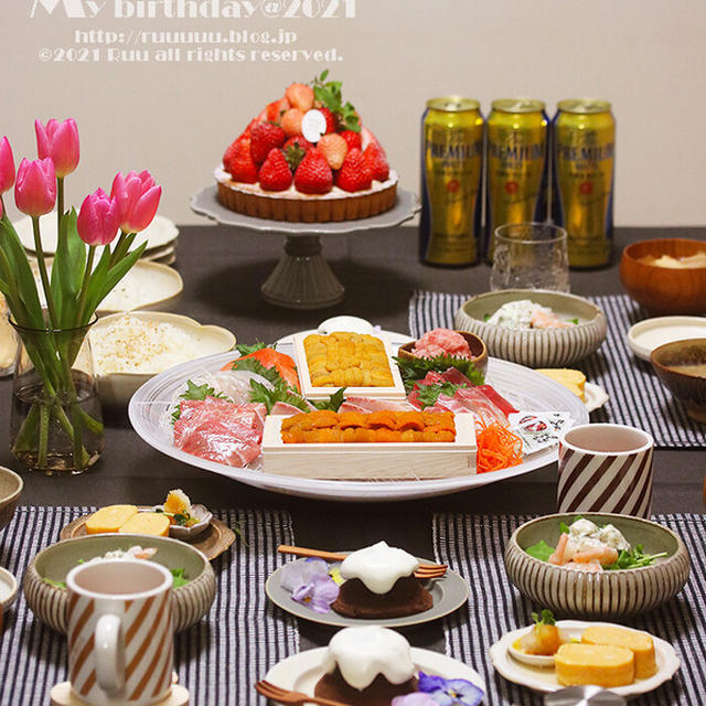 【献立】お誕生日ご飯＠2021。～念願のうに食べ比べでうに祭り～