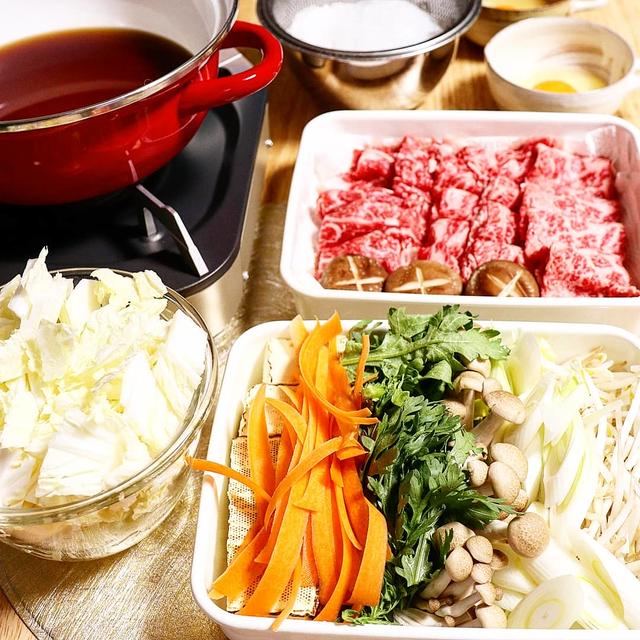 自分にご褒美♪おうちすき焼き。