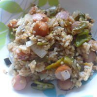 女二人の晩ご飯は♥夏野菜のガパオチャーハン♪