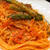 蟹とアスパラのトマトクリームパスタ