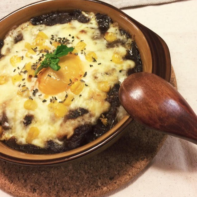 残ったカレーは玉子とチーズで♪カレードリア♡