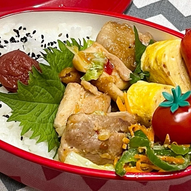 【お弁当】お弁当作り/フライパン1つで完結/鶏肉とキャベツのピリ辛味噌炒め