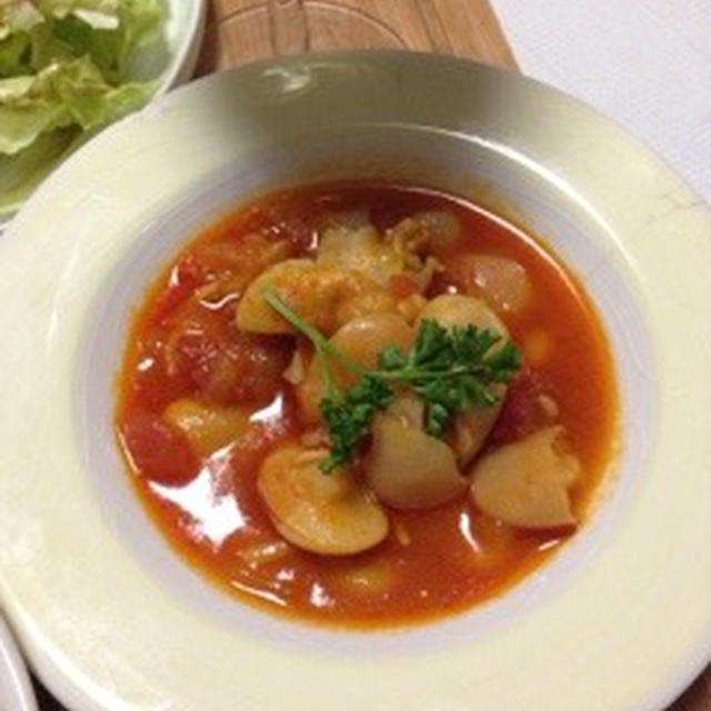 鶏肉と白花豆のカスレ