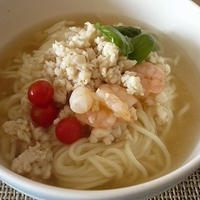 魚介と鶏のWスープ！！日本食研の洋食作りでイタリアンラーメン♪