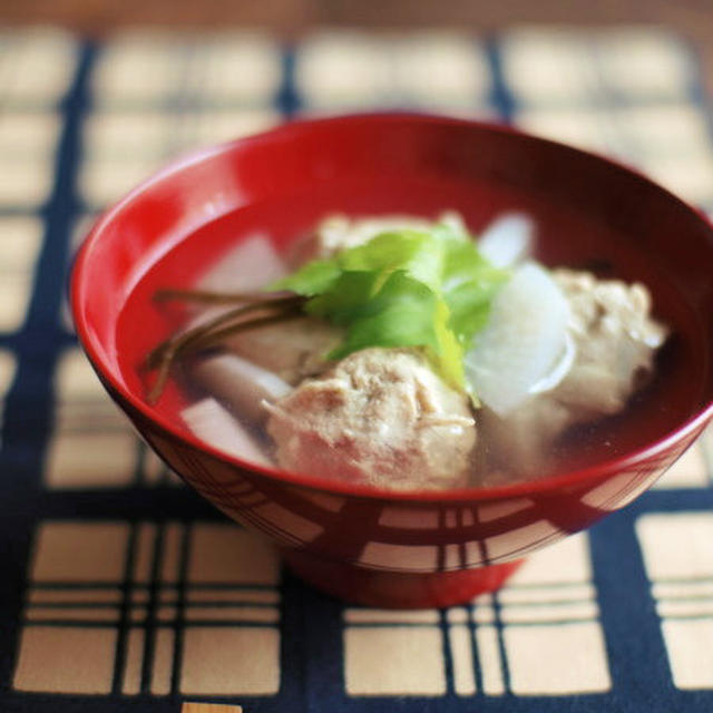 牛蒡入り鰯のつみれ汁。