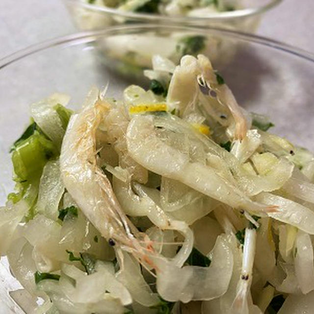 大根と釜揚げ白えびの和え物＆やっと咲きだした水仙♪