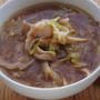 ねぎと舞茸、お醤油だけで！　しっかりおいしい和風のスープができました。