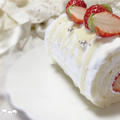 苺の赤が映える！天使の純白ロールケーキ！幸せの純白モンブラン
