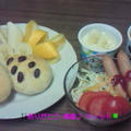 Good－morning Kyonのご飯でパン＆フルーツ盛り～＆野菜サラダ～編じゃよ♪