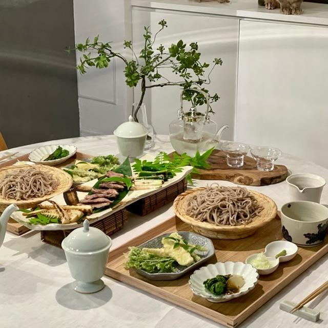 久々の蕎麦打ち　天ぷら蕎麦セットの夜ごはん