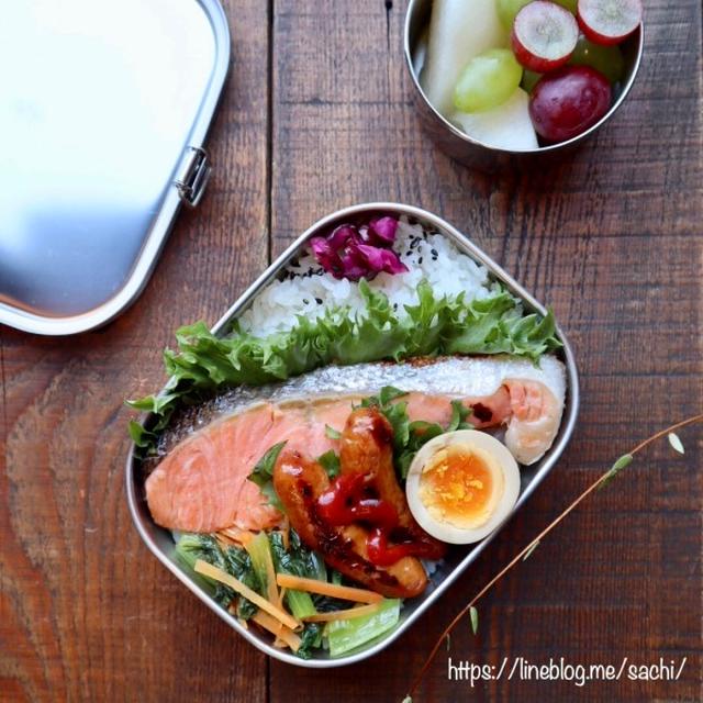 息子の✳︎鮭のっけ弁当♡【#お弁当#鮭弁#のっけ弁】