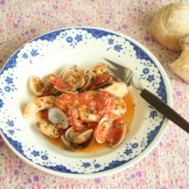 タラとあさりのイタリアントマト煮
