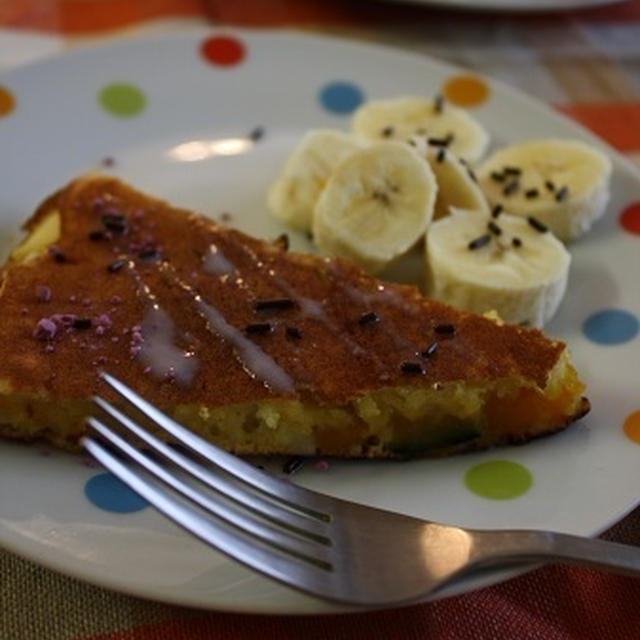 かぼちゃとココナッツでホットケーキ