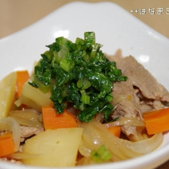 うちごはん 2010.12.2 ～時短肉じゃが大根菜がけ～