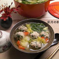 ニラ入り鶏ひき団子と白菜の鍋