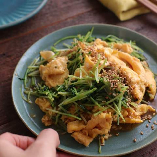 【レシピ】豆苗とたまごのふんわり炒め