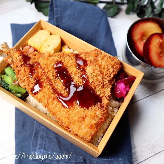 アジフライのっけ弁当♡【#お弁当#のっけ弁】