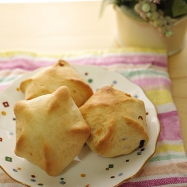 七夕の星型ドライフルーツパン☆一時間で焼けるパン