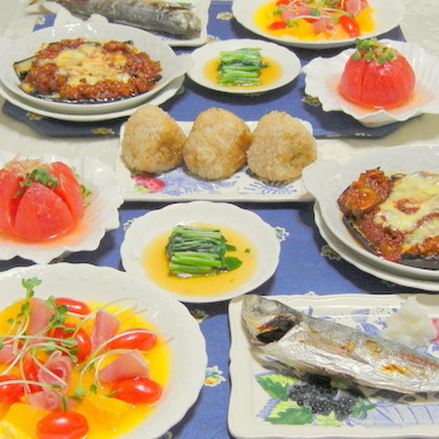 「ミートなすグラタン」、「焼きおにぎり」