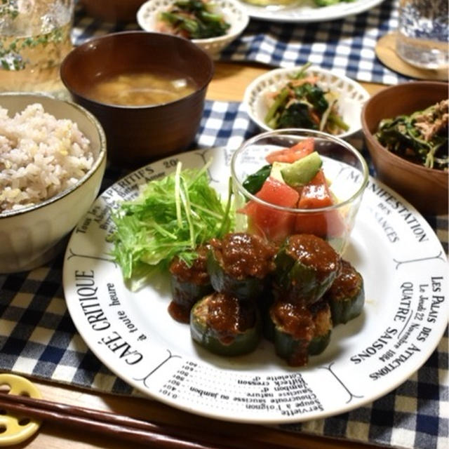 【レシピ】ピーマンの肉詰め焦がし味噌✳︎ピーマンが食べやすい✳︎お弁当✳︎ご飯のおかず…試合結果と自分で自分にびっくりしたこと。