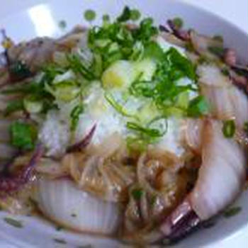 とろりんおいし～い！白菜とイカの中華丼♪