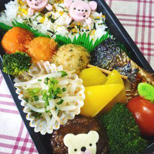 ワンポイント*こぶたとライオンのお弁当