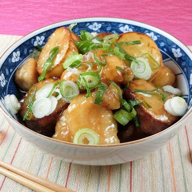 てりってりでおいしい！長いもと鶏肉の揚げ煮物