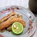 秋鮭のアラポン酢焼きと、アラ生姜煮