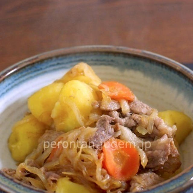 わが家の肉じゃがはこっくり味♪レンジ加熱で時短