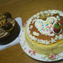 プロのケーキと素人のケーキ・・・パパの誕生日会にて