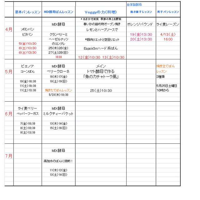 自家製酵母ぱんレッスン募集中！