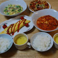 昨夜はチキンのトマト煮込みなど～！