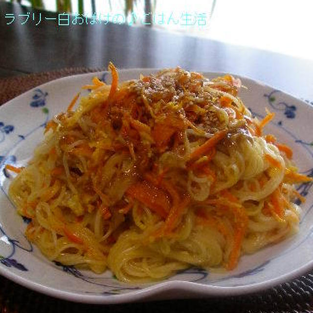 人参入り♪とろり卵とじ素麺