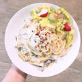 ヴィーガン🌱乳製品を使わない濃厚クリームパスタ🍝Vegan🌱Spinach Mushroom Creamy Pasta🍝