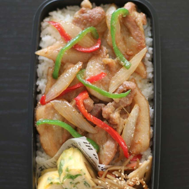 米豚のスタミナ漬け焼き弁当 / クロワッサンモーニング