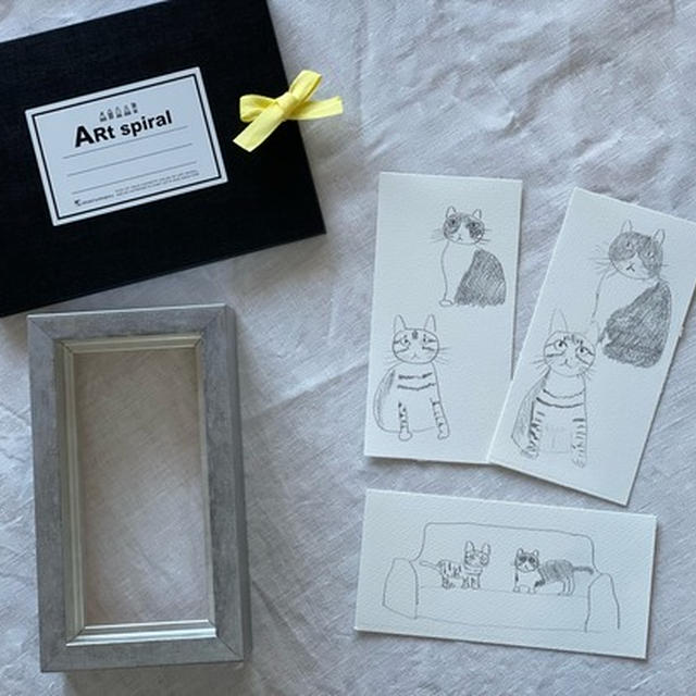 画伯、ご近所さんの猫を描く