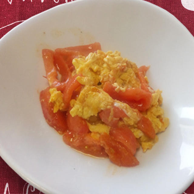 【第6週目 水曜日】お腹に優しい トマトと卵の炒め物